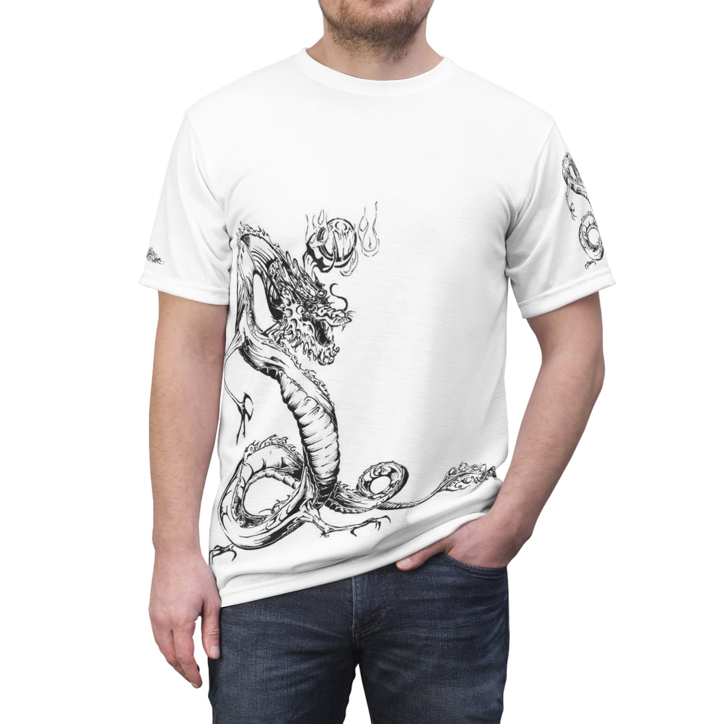 Dragon Series with sleeve Unisex Cut & Sew Tee (AOP)