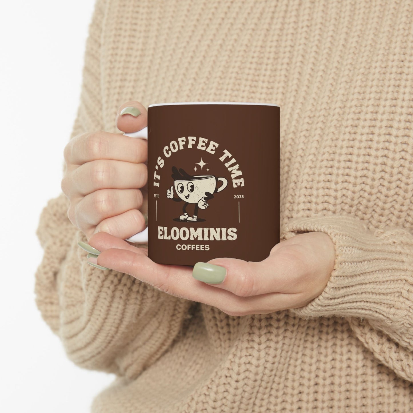Eloominis Coffee Ceramic Mug, (11oz, 15oz)