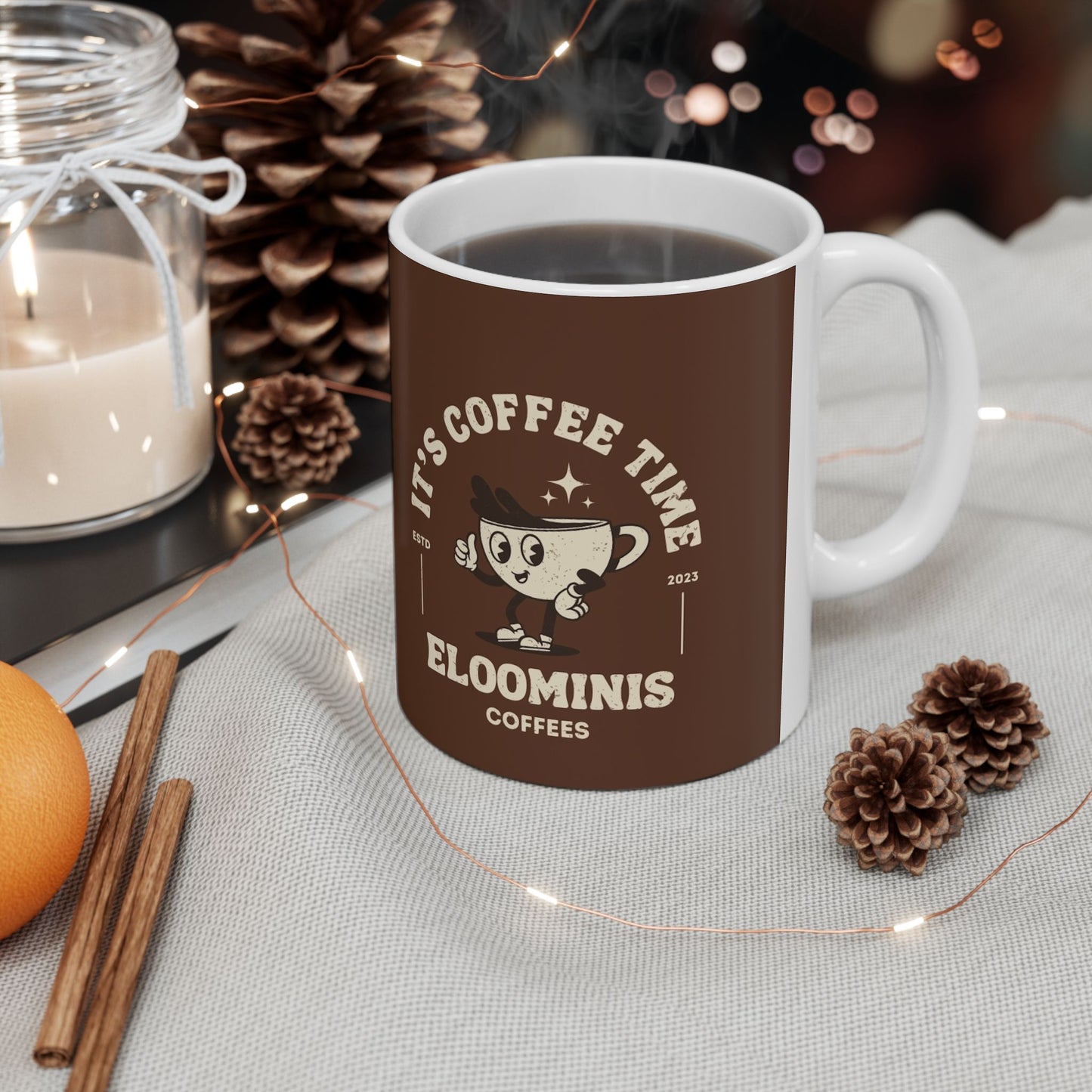 Eloominis Coffee Ceramic Mug, (11oz, 15oz)