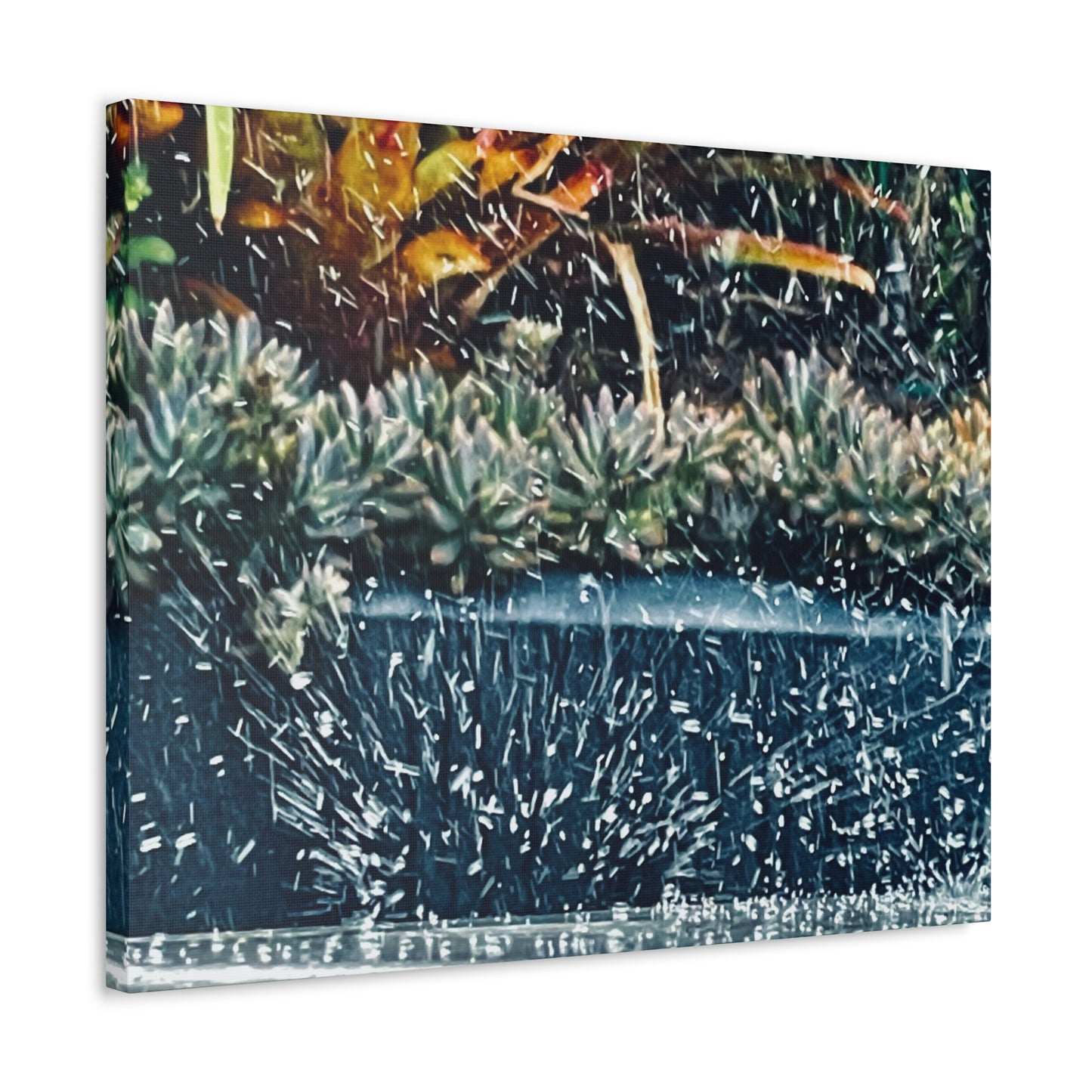 Table Rain Print on Canvas on Stretched Canvas