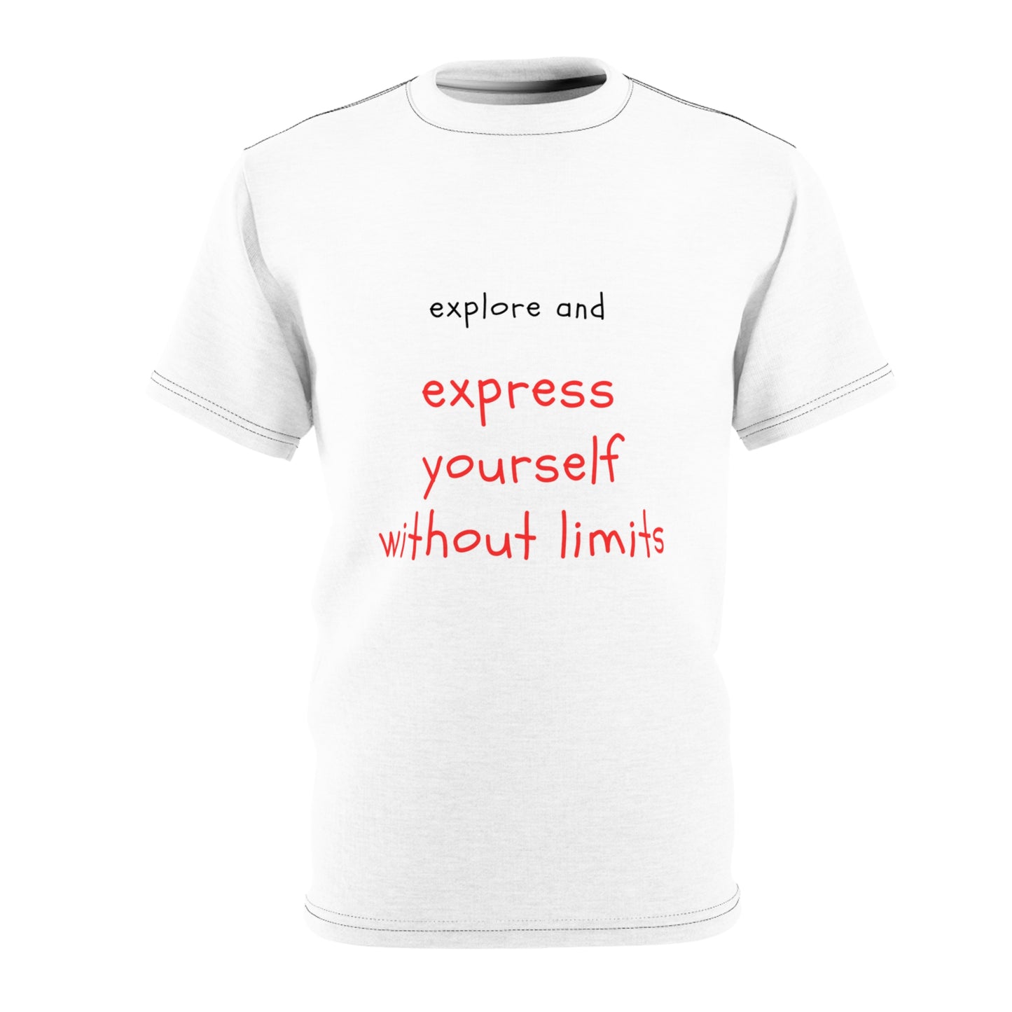 Quirky Tee (Explore and Express Yourself without limits 2) Unisex Cut & Sew Tee (AOP)
