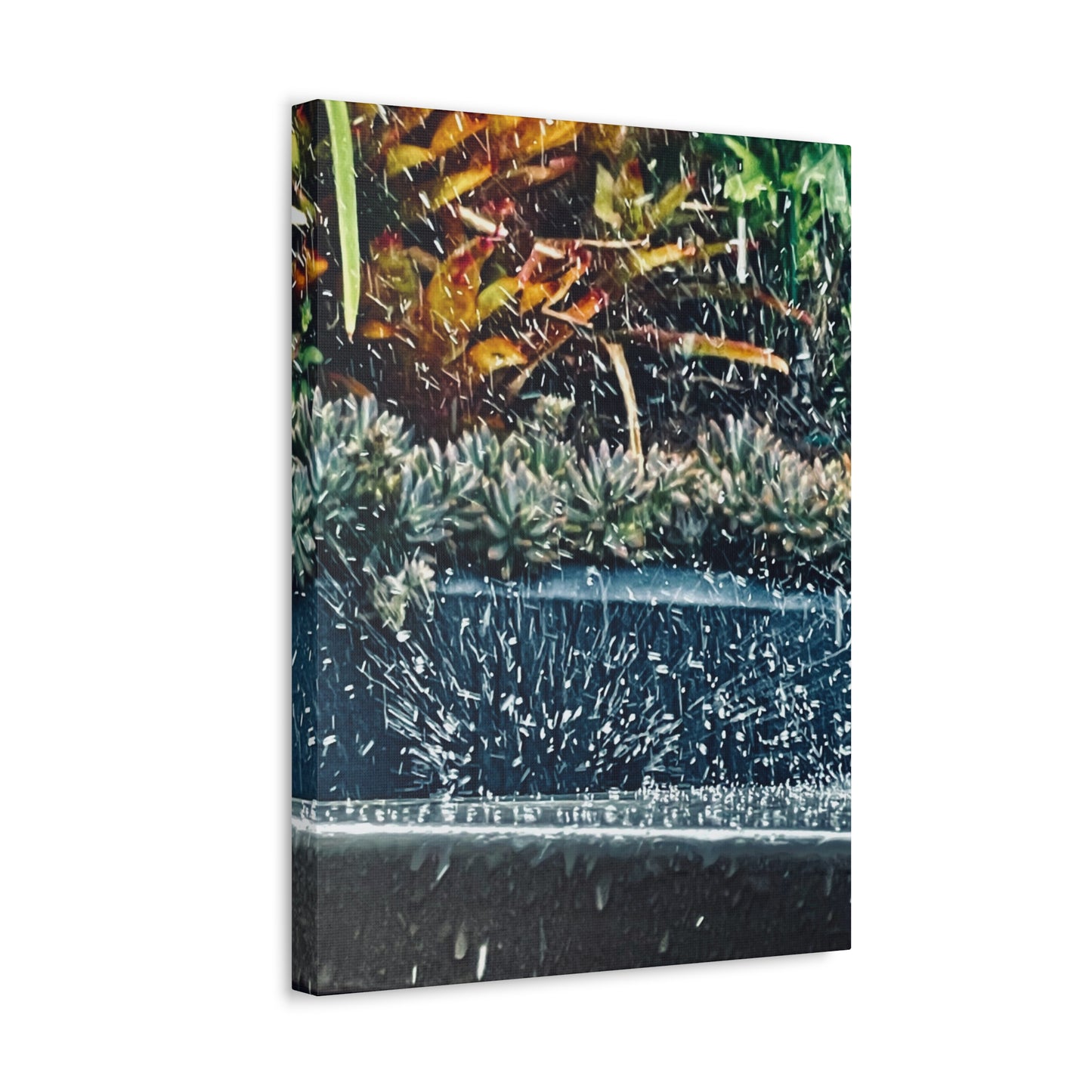 Table Rain Print on Canvas on Stretched Canvas
