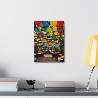 Umbrella Canopy Print on Canvas on Stretched Canvas