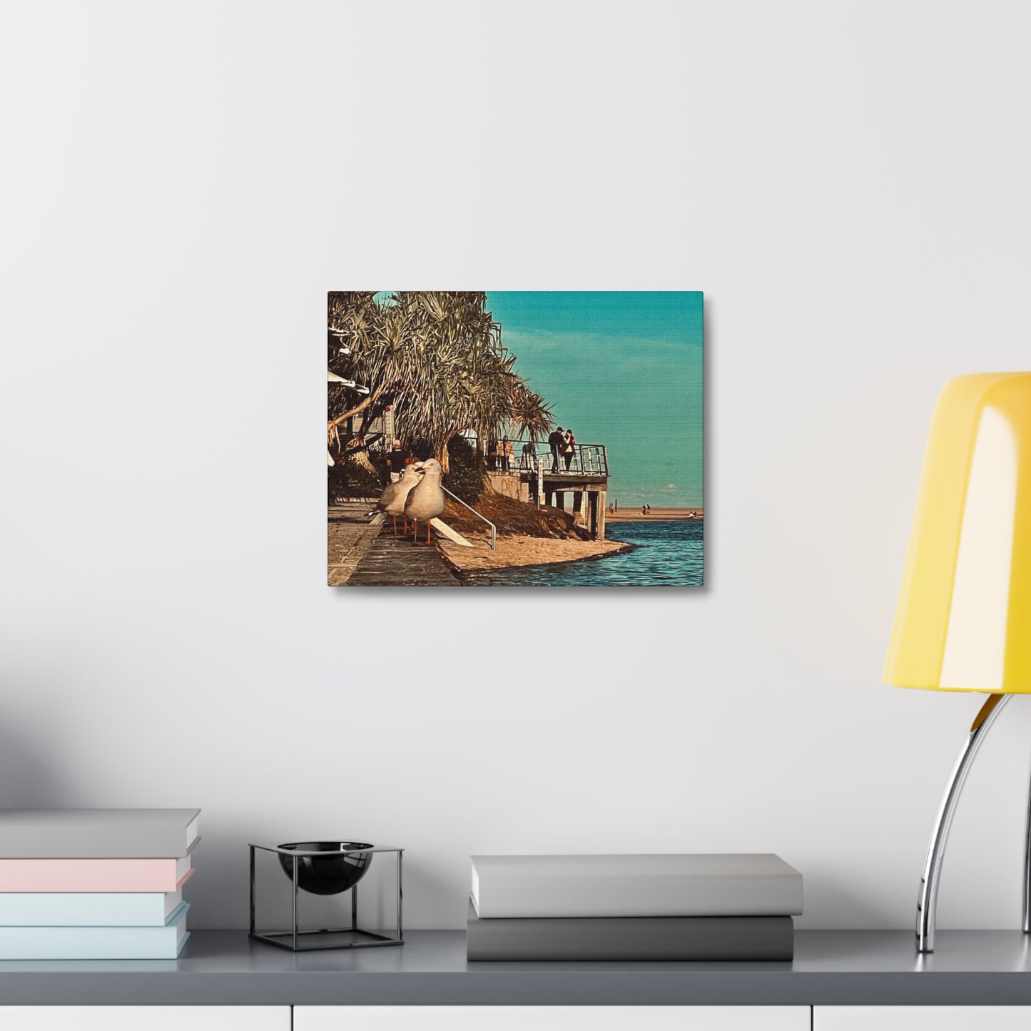 Serious Seagull Print on Canvas on Stretched Canvas