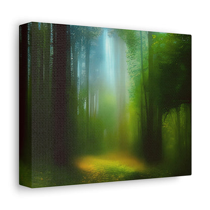 Misty Forest Print on Canvas on Stretched Canvas