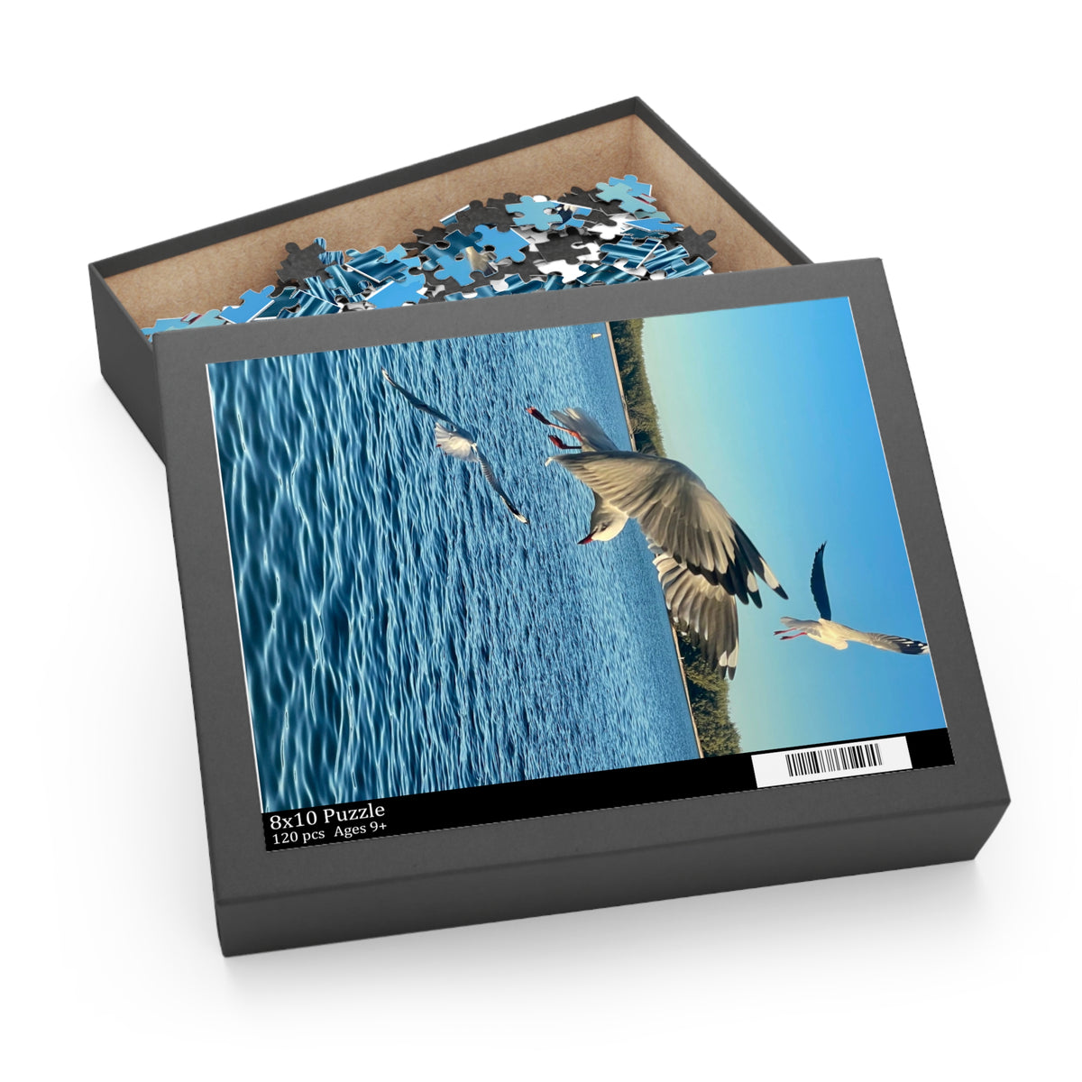 Seagulls in Flight Over the Ocean 500-Piece Puzzle