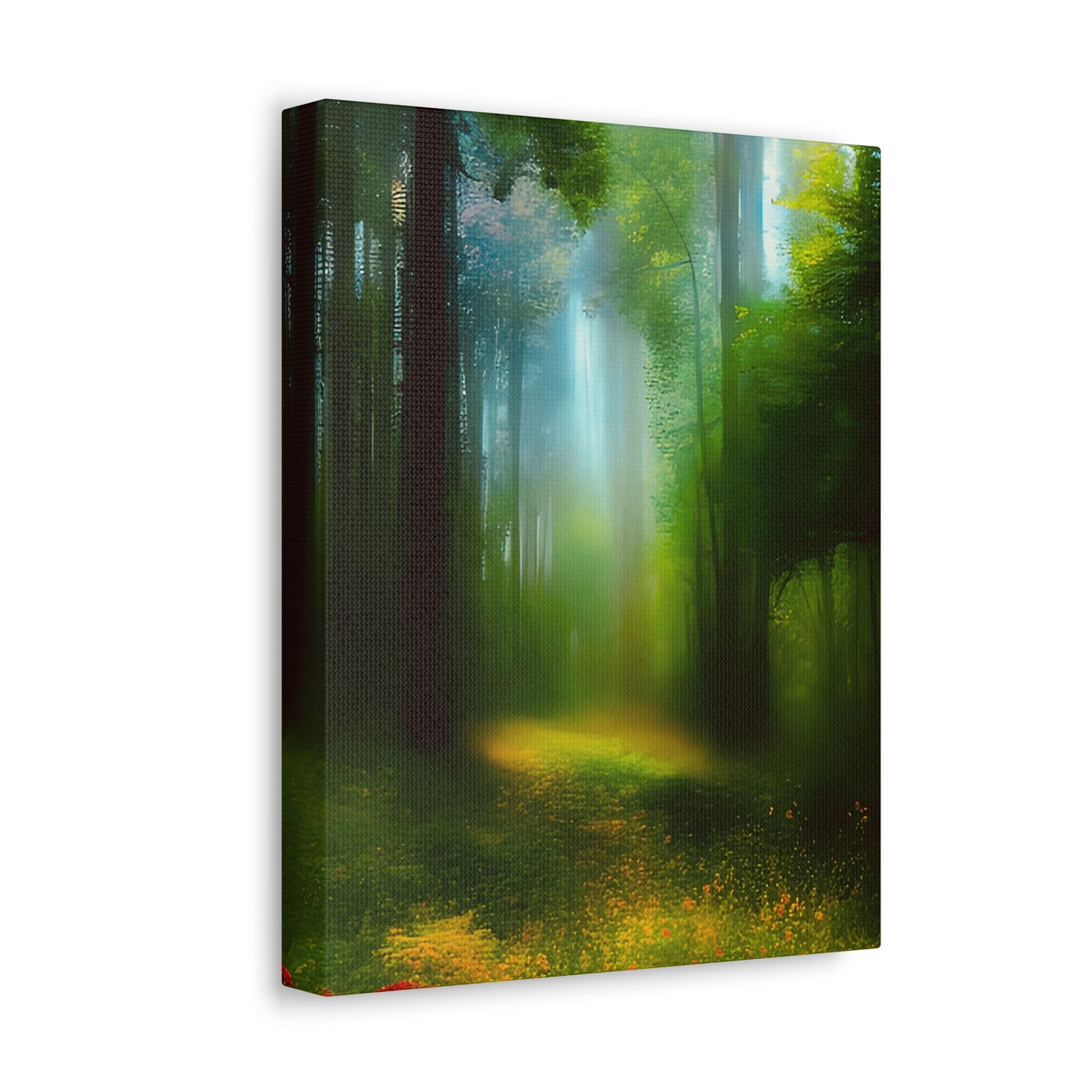 Misty Forest Print on Canvas on Stretched Canvas