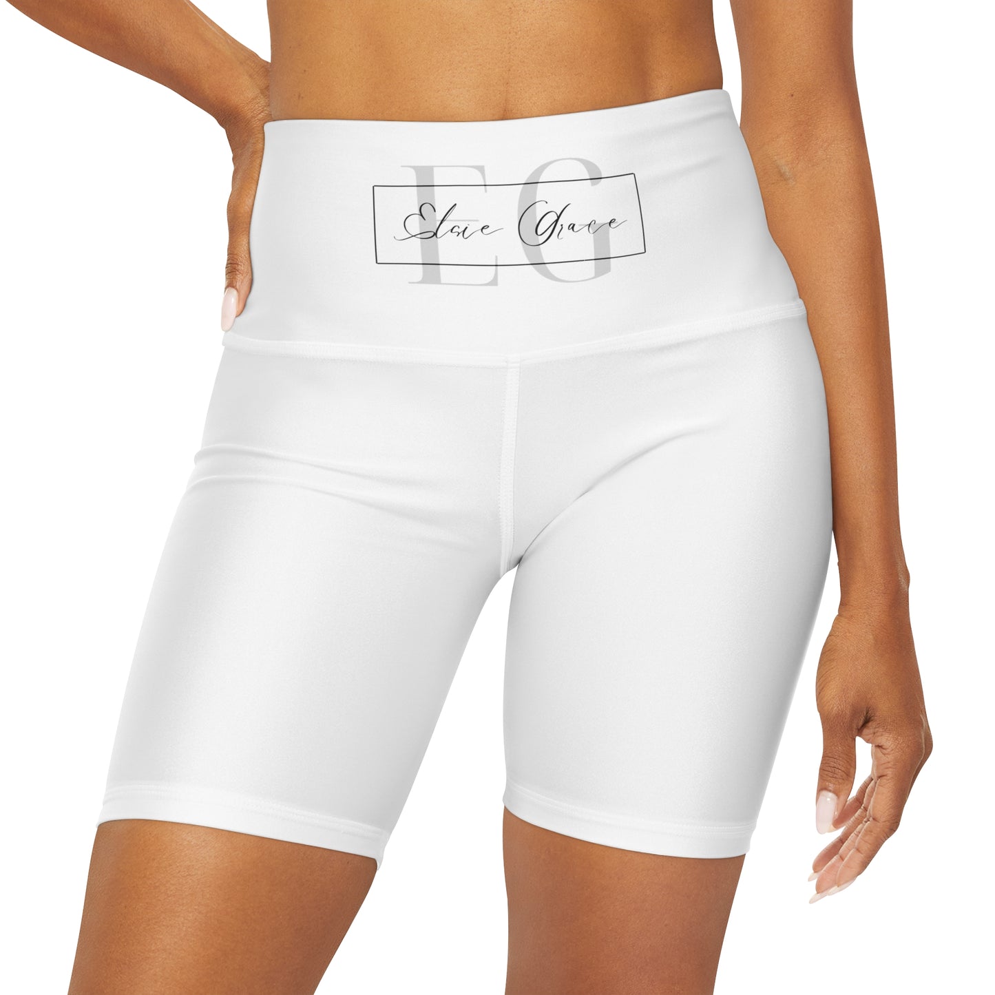 Elsie Grace High Waisted Yoga Shorts (AOP)