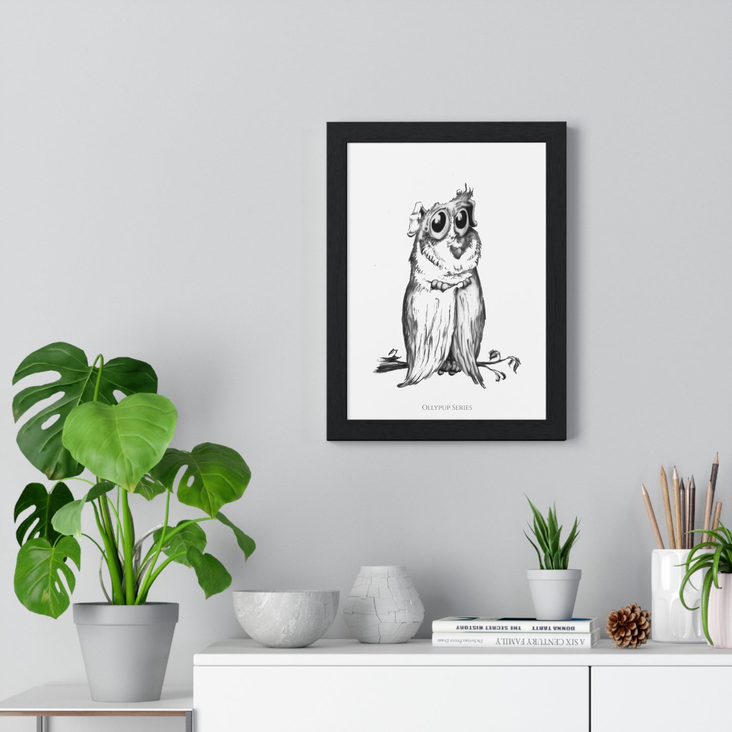 Ollypup Series Premium Framed Vertical Poster.