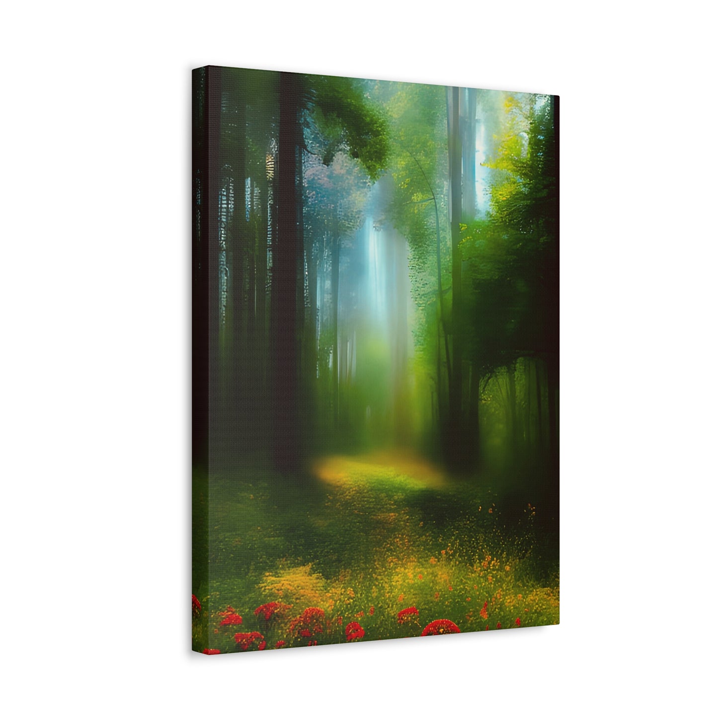 Misty Forest Print on Canvas on Stretched Canvas