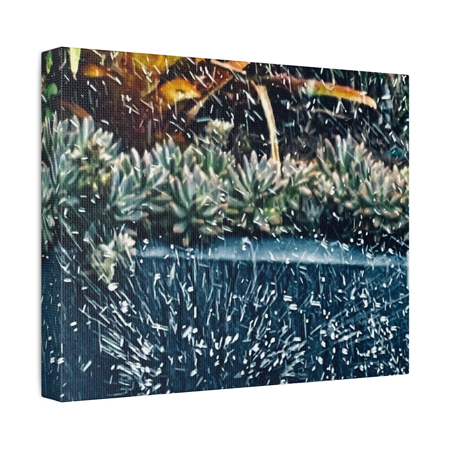Table Rain Print on Canvas on Stretched Canvas