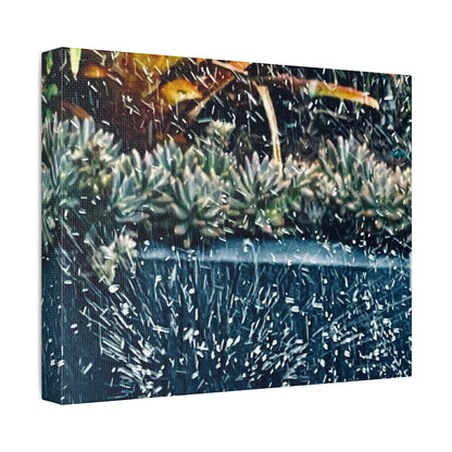 Table Rain Print on Canvas on Stretched Canvas
