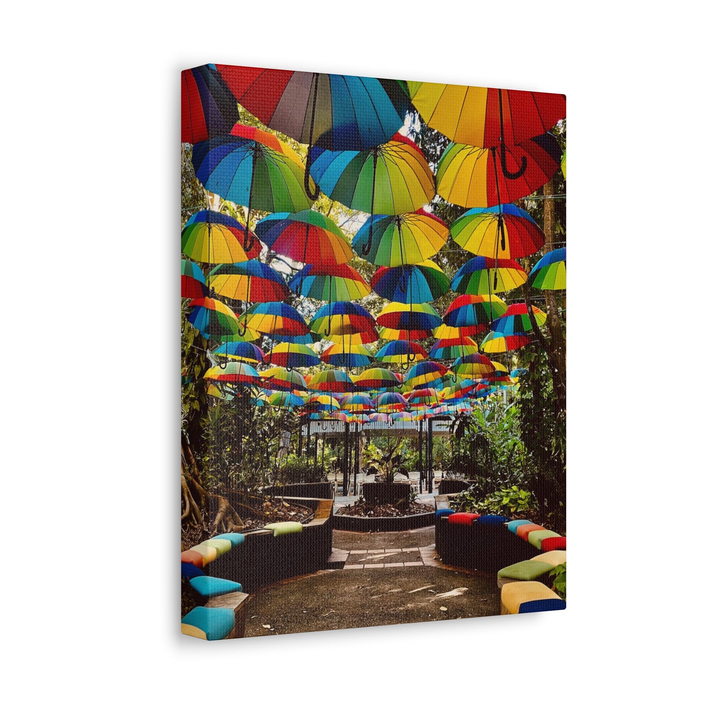 Umbrella Canopy Print on Canvas on Stretched Canvas