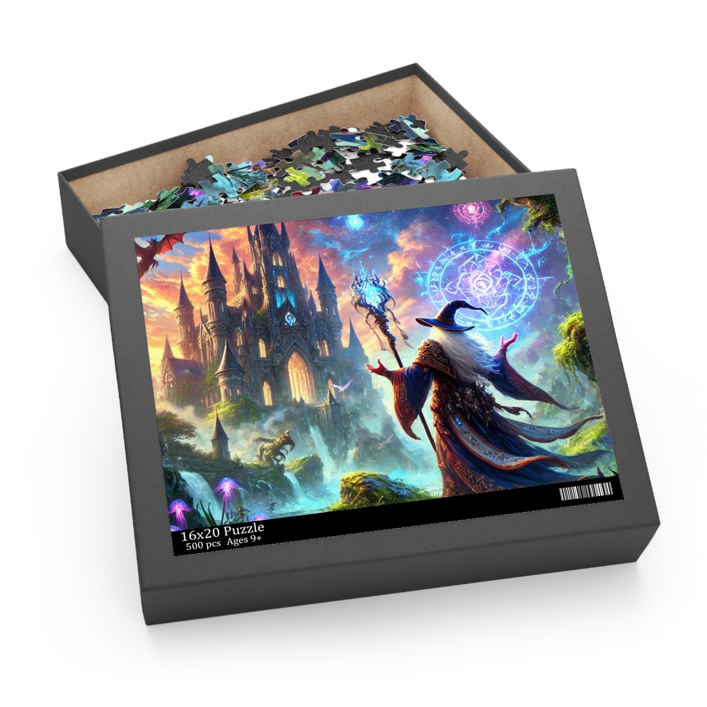 A magical Wizard Fantasy MarPuzzle (120, 252, 500-Piece)