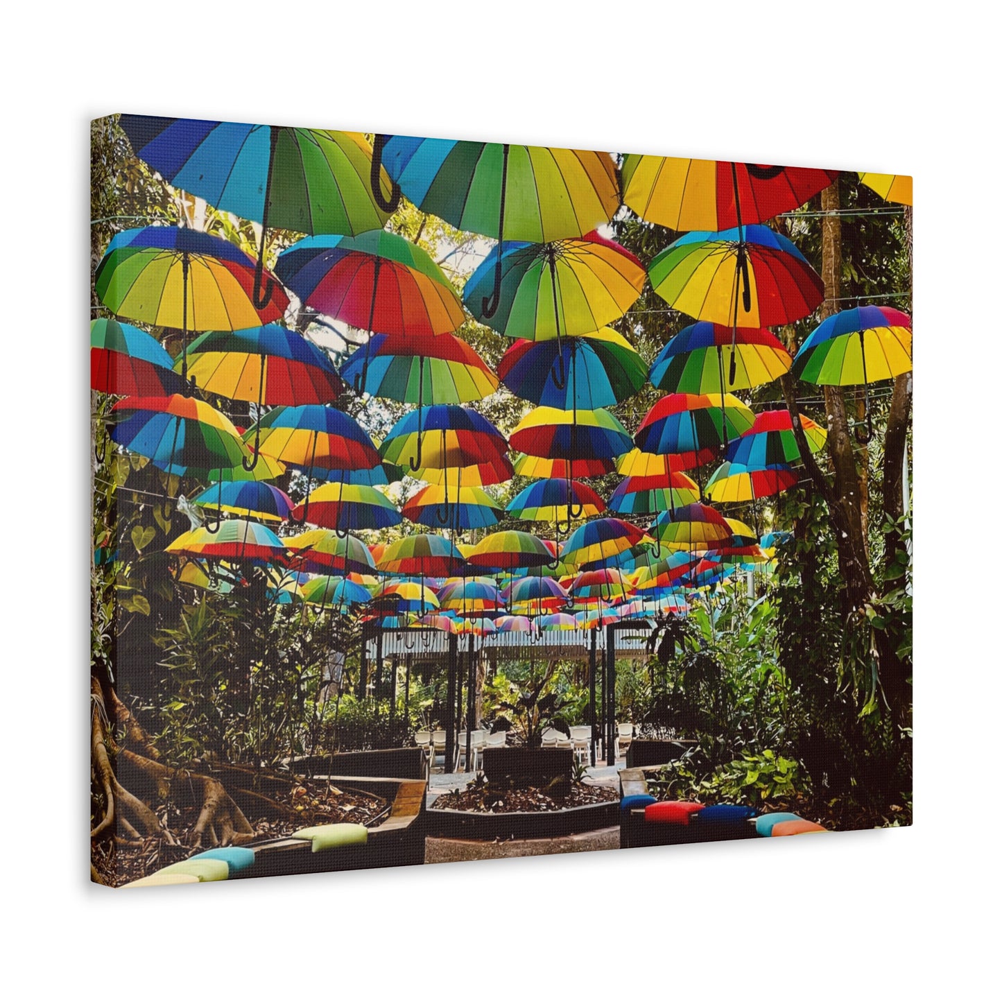 Umbrella Canopy Print on Canvas on Stretched Canvas