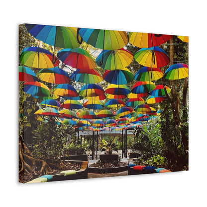 Umbrella Canopy Print on Canvas on Stretched Canvas
