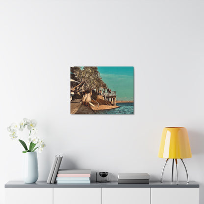 Serious Seagull Print on Canvas on Stretched Canvas