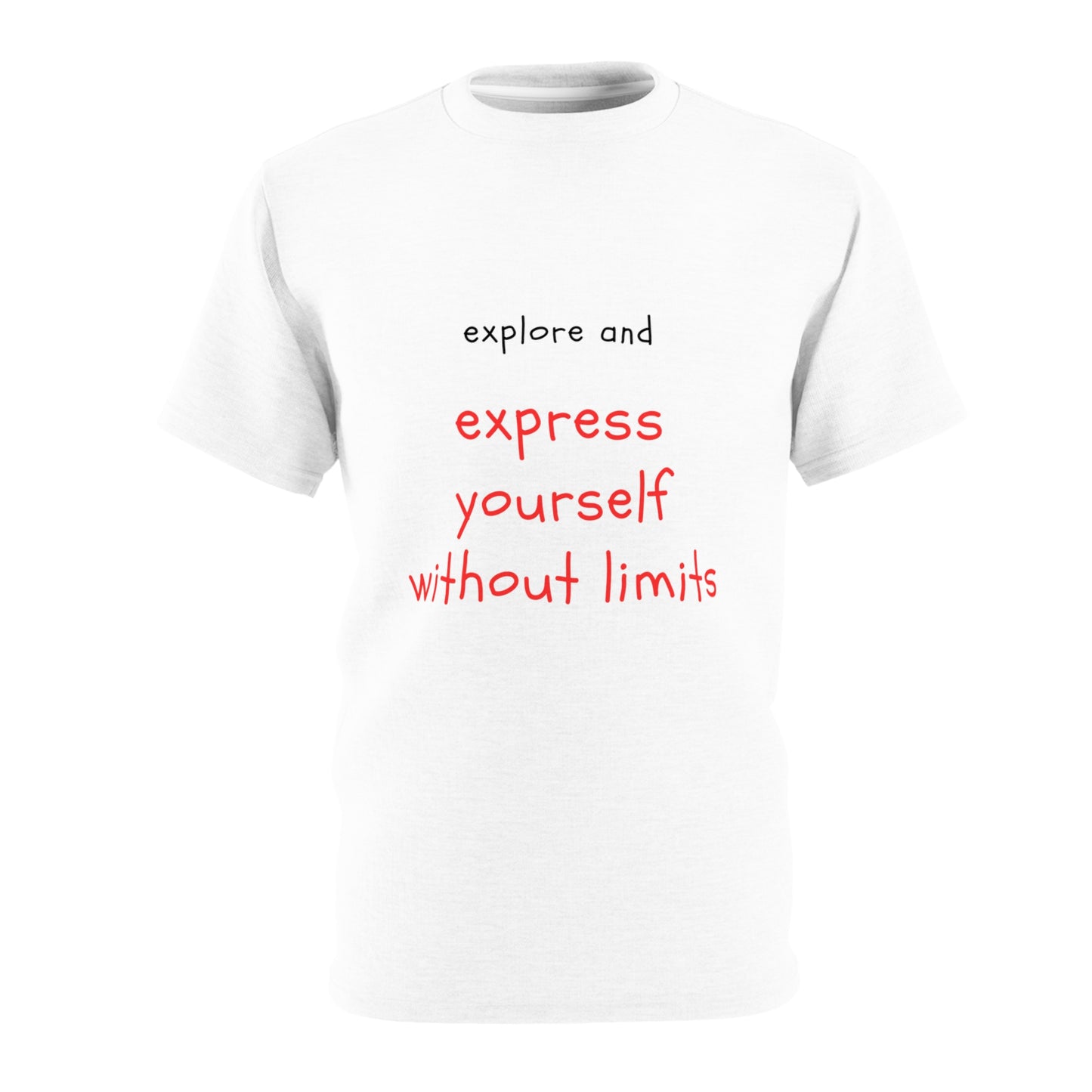 Quirky Tee (Explore and Express Yourself without limits 2) Unisex Cut & Sew Tee (AOP)