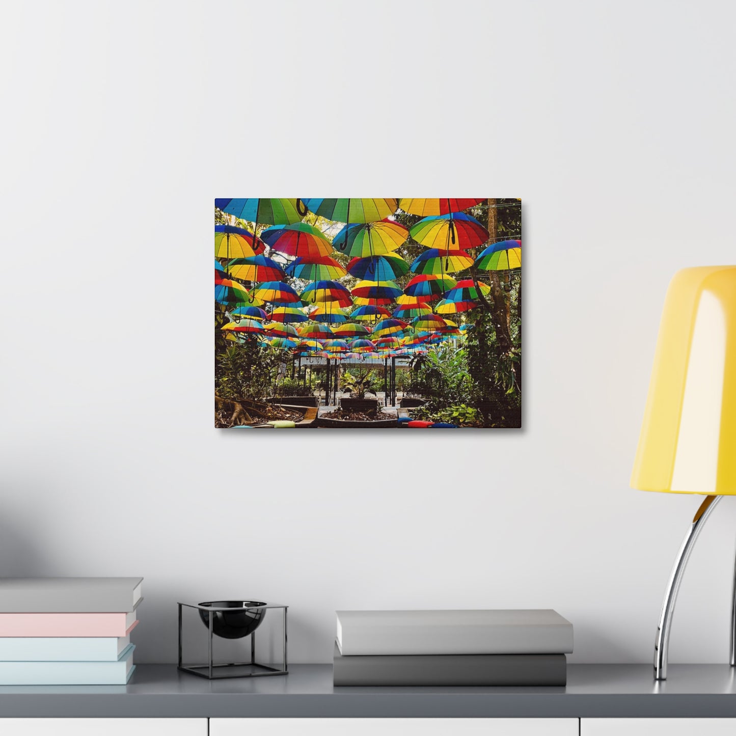 Umbrella Canopy Print on Canvas on Stretched Canvas