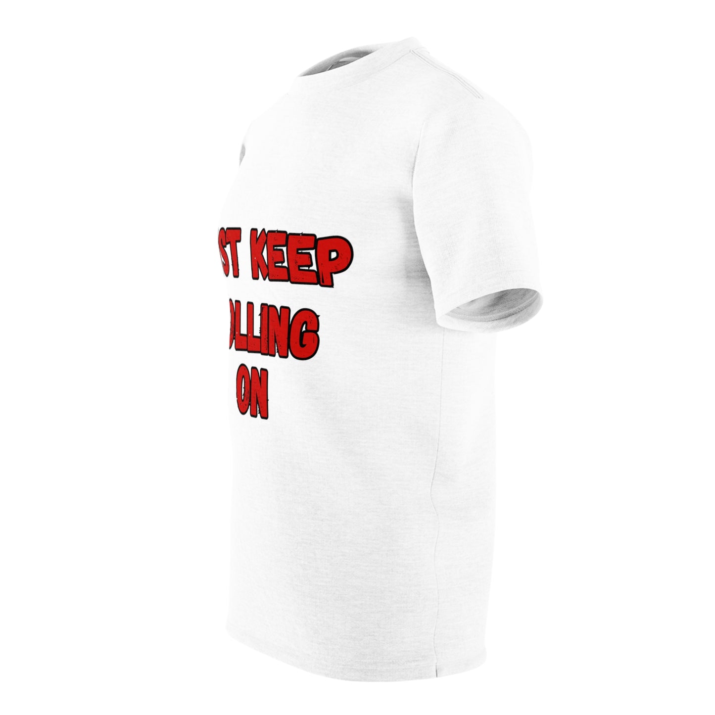 Quirky Tee (Just Keep Rolling On) Unisex Cut & Sew Tee (AOP)