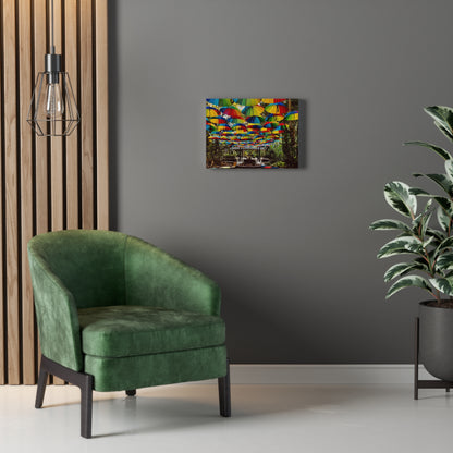 Umbrella Canopy Print on Canvas on Stretched Canvas