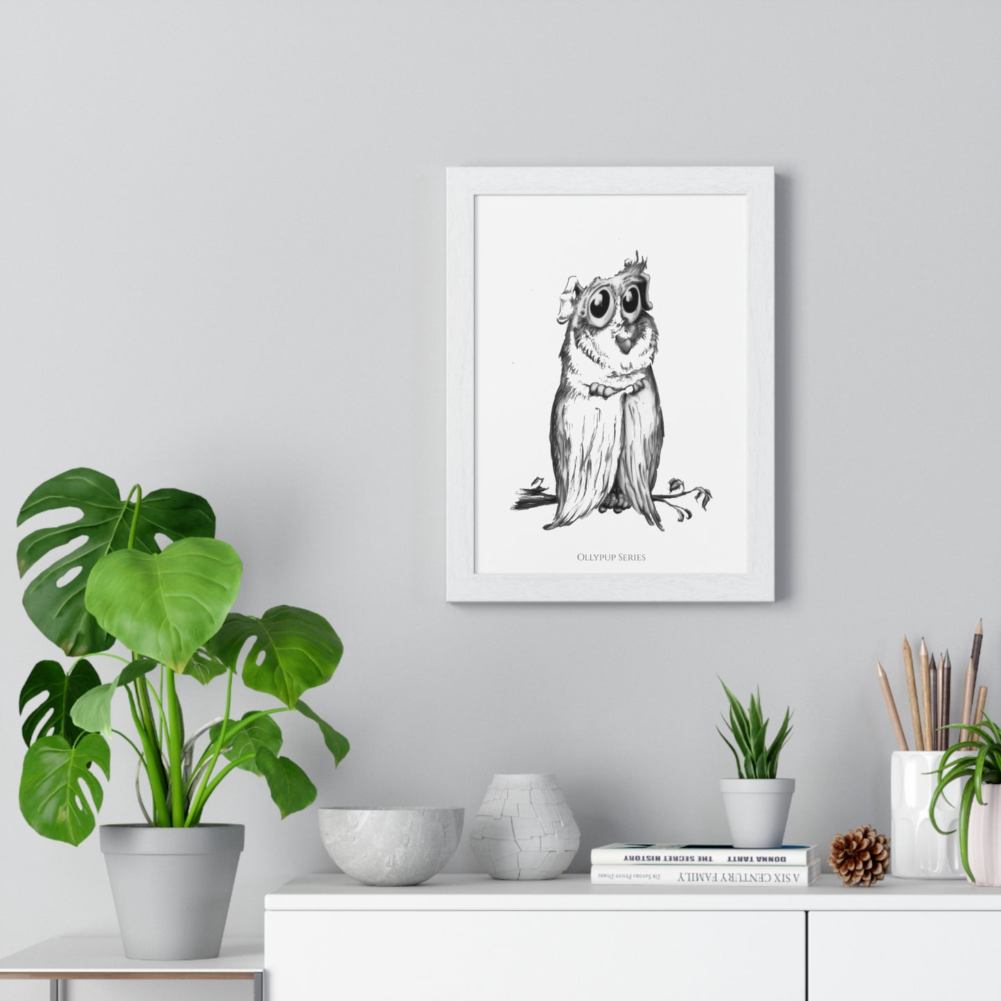 Ollypup Series Premium Framed Vertical Poster.
