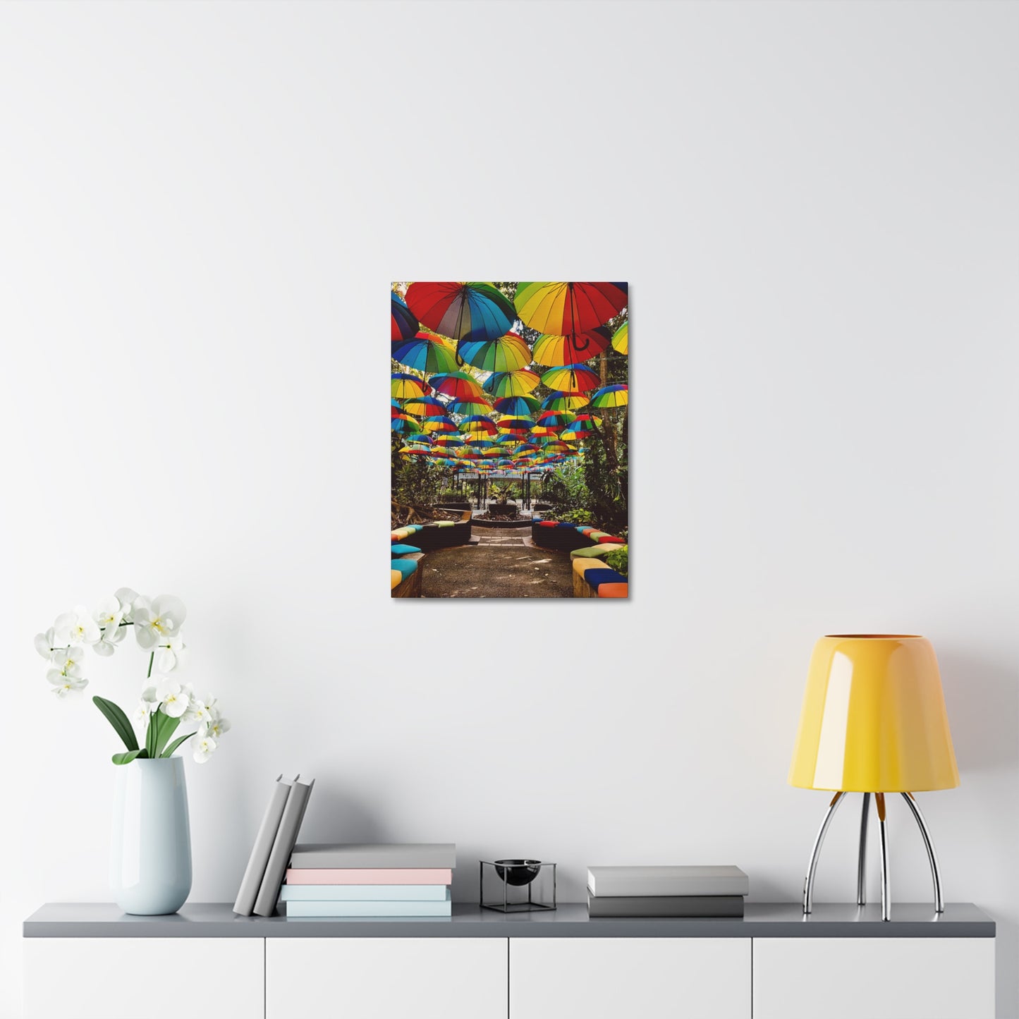 Umbrella Canopy Print on Canvas on Stretched Canvas