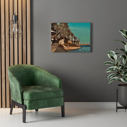 Serious Seagull Print on Canvas on Stretched Canvas