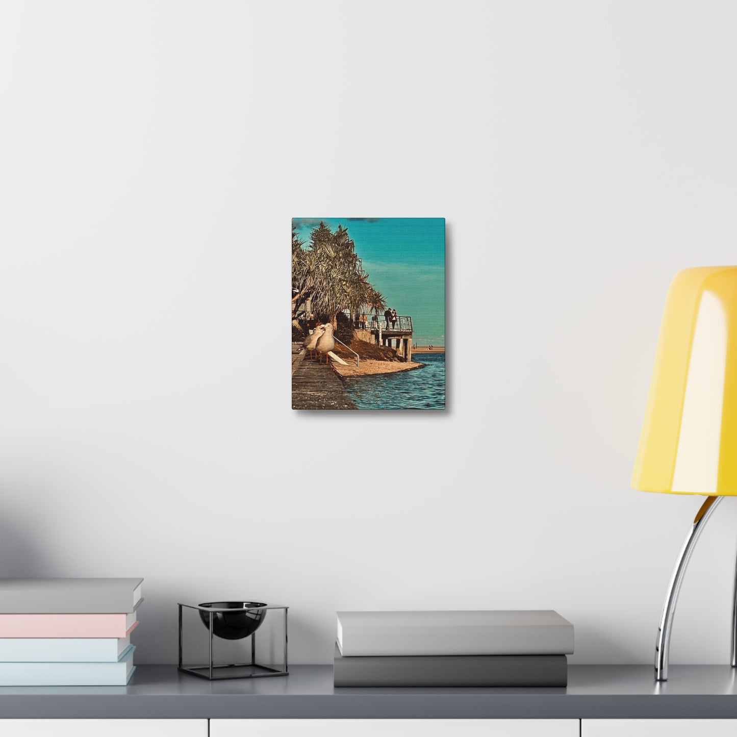 Serious Seagull Print on Canvas on Stretched Canvas