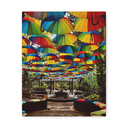 Umbrella Canopy Print on Canvas on Stretched Canvas