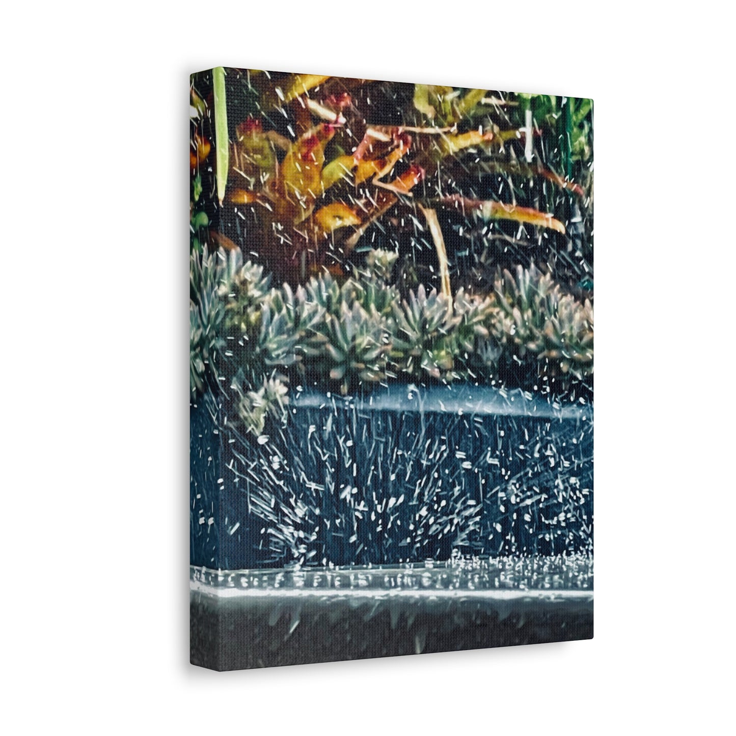 Table Rain Print on Canvas on Stretched Canvas