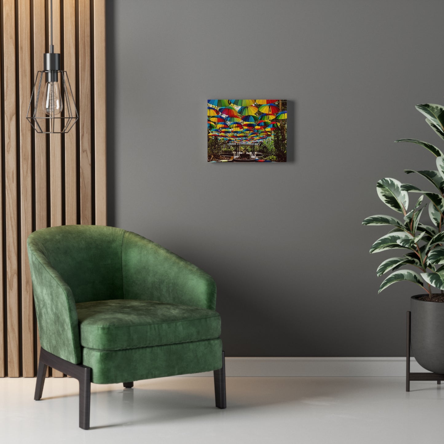 Umbrella Canopy Print on Canvas on Stretched Canvas