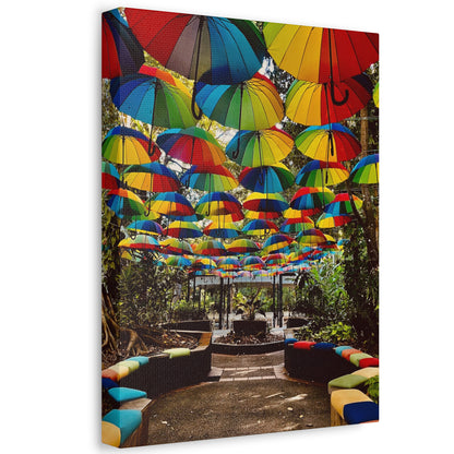 Umbrella Canopy Print on Canvas on Stretched Canvas