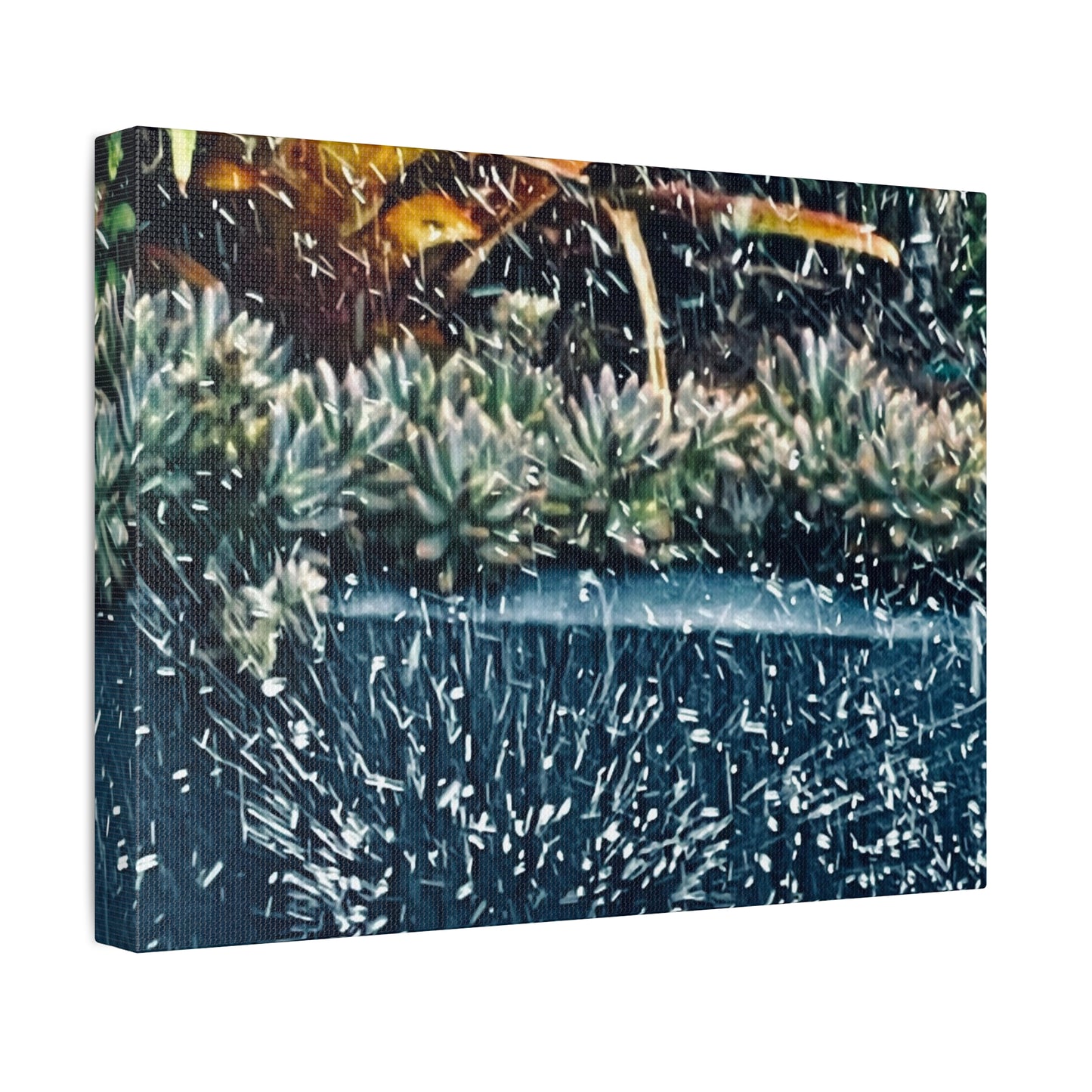 Table Rain Print on Canvas on Stretched Canvas