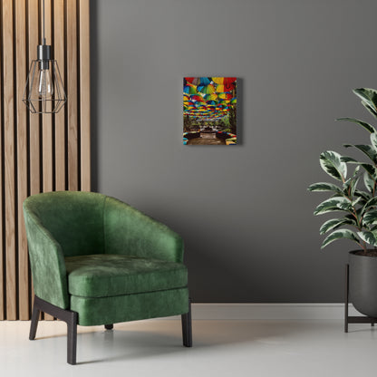 Umbrella Canopy Print on Canvas on Stretched Canvas