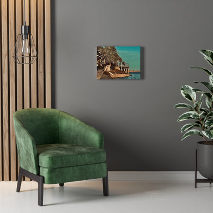 Serious Seagull Print on Canvas on Stretched Canvas