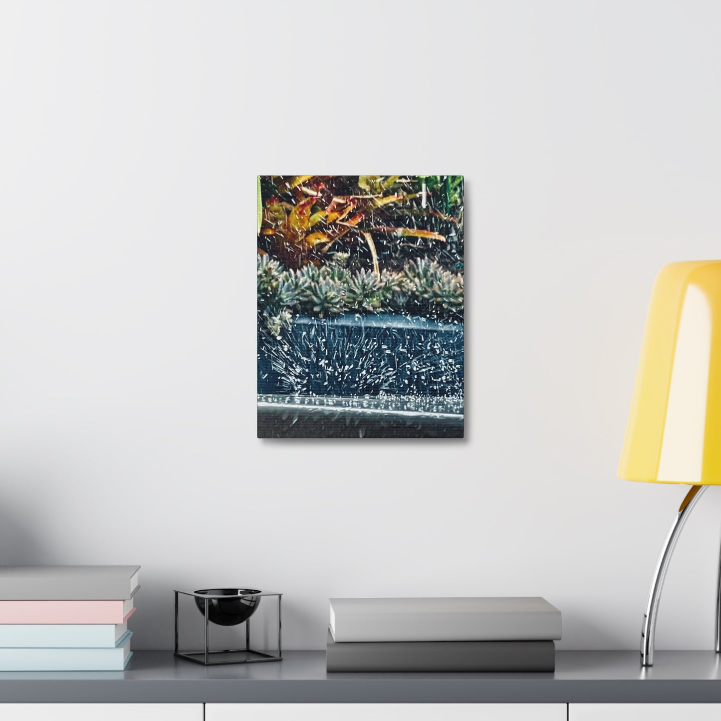 Table Rain Print on Canvas on Stretched Canvas
