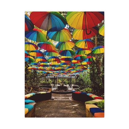 Umbrella Canopy Print on Canvas on Stretched Canvas