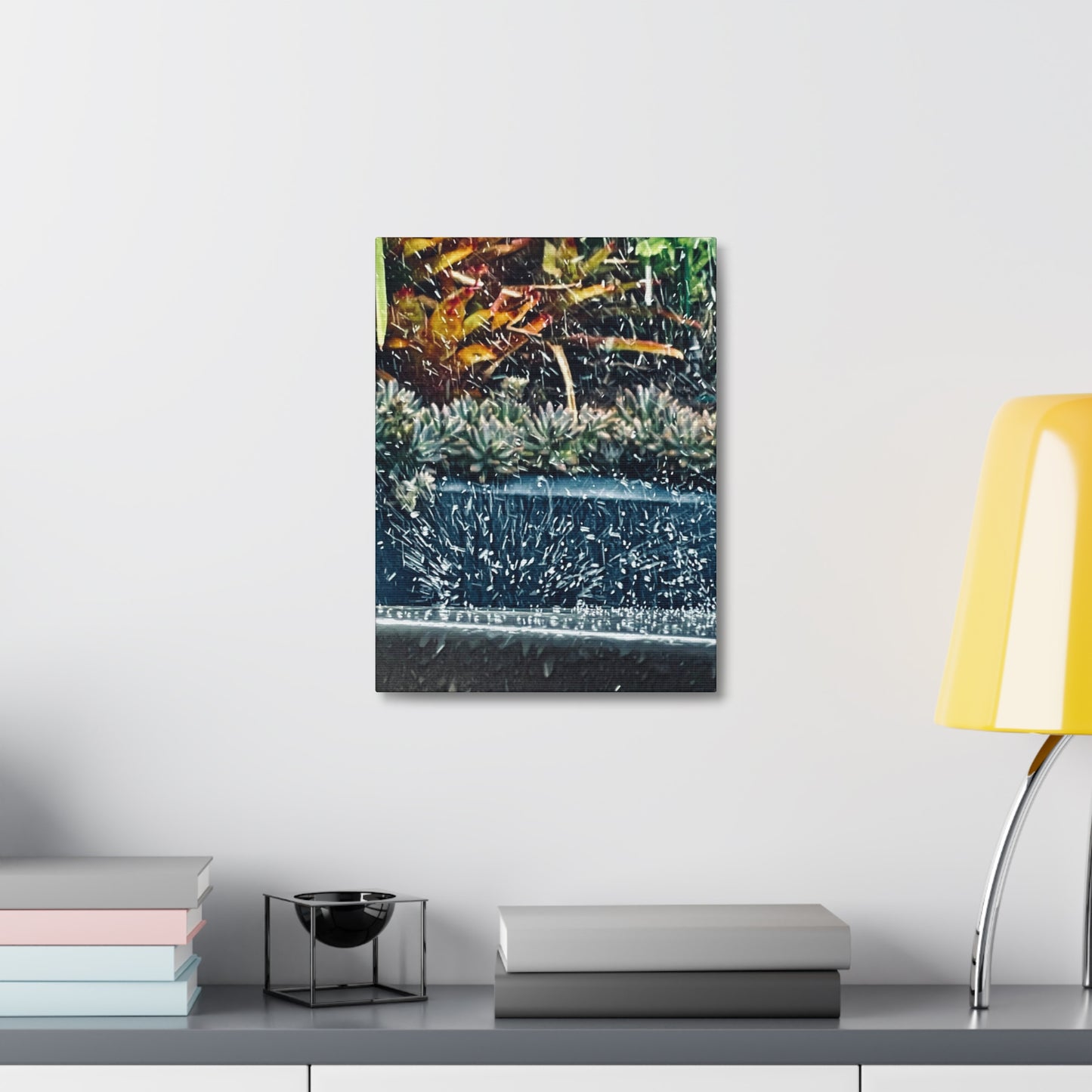 Table Rain Print on Canvas on Stretched Canvas