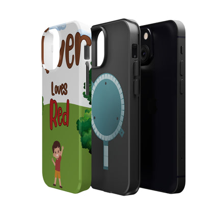 of Phone Case Oliver Loves Red Magnetic Tough Cases