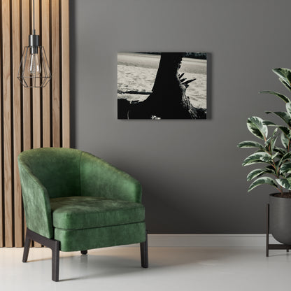 Beach Log Print on Canvas on Stretched Canvas
