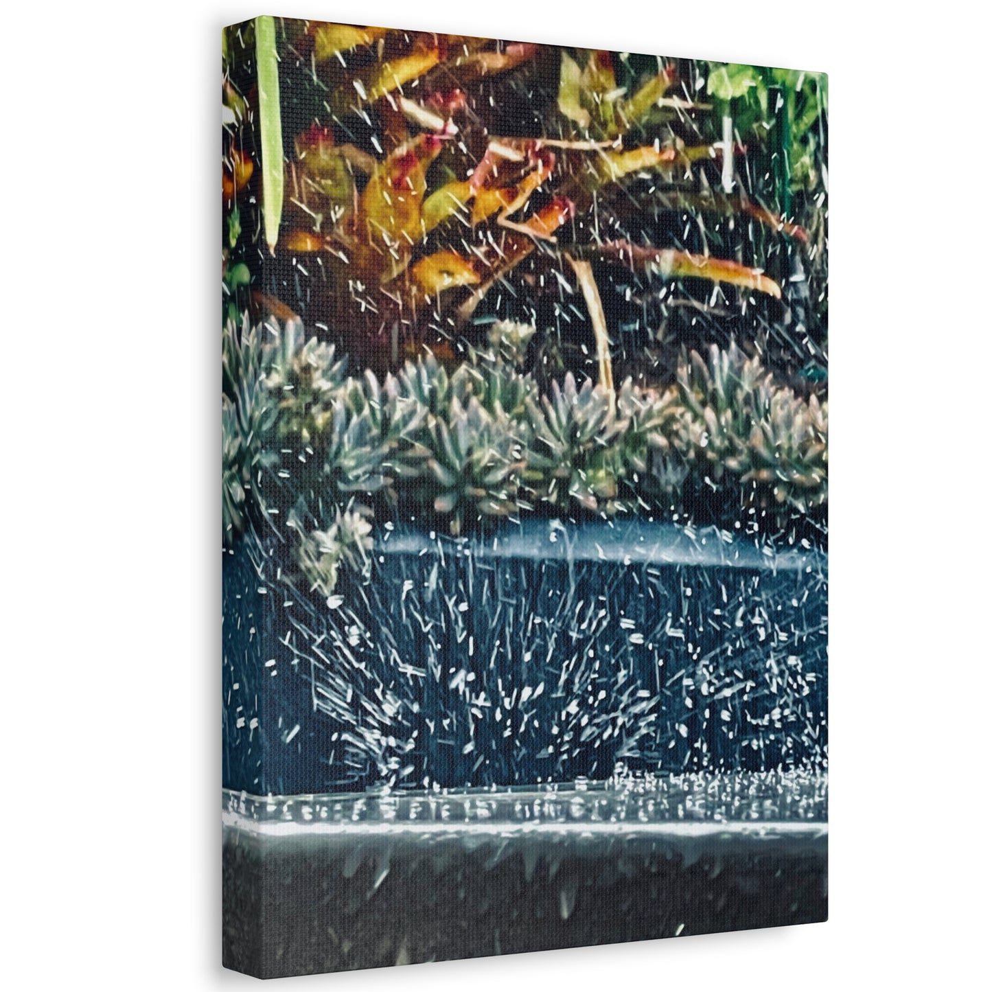 Table Rain Print on Canvas on Stretched Canvas