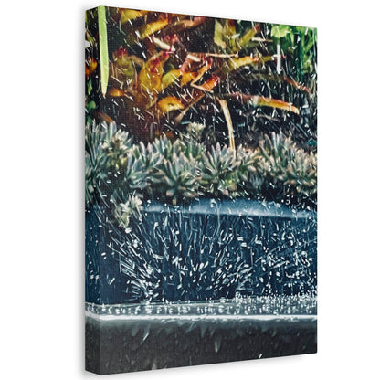 Table Rain Print on Canvas on Stretched Canvas