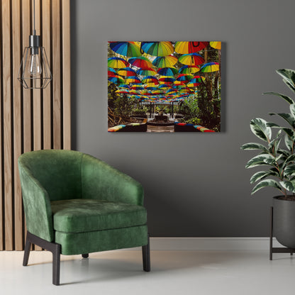 Umbrella Canopy Print on Canvas on Stretched Canvas