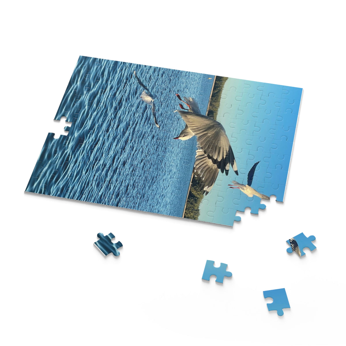 Seagulls in Flight Over the Ocean 500-Piece Puzzle