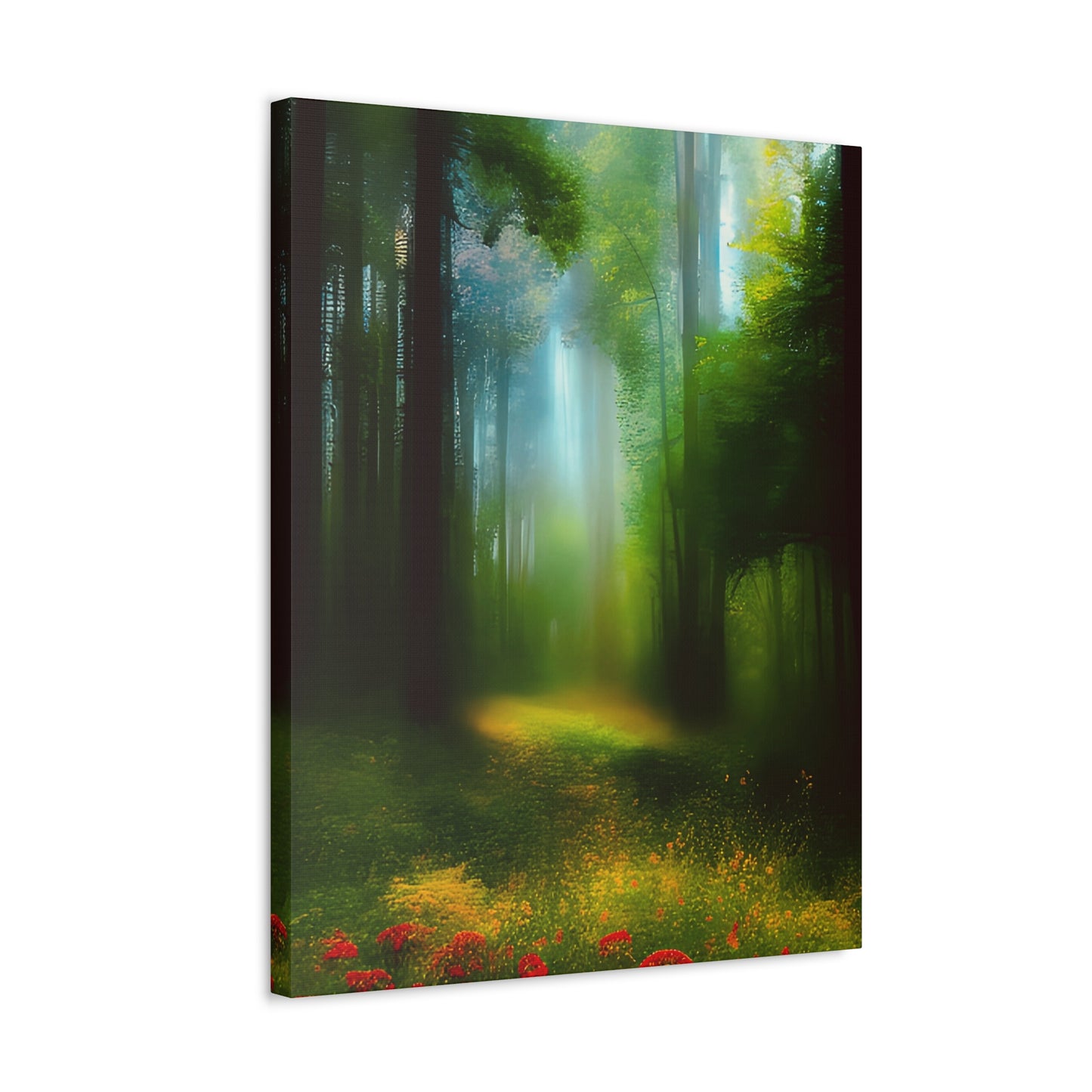 Misty Forest Print on Canvas on Stretched Canvas