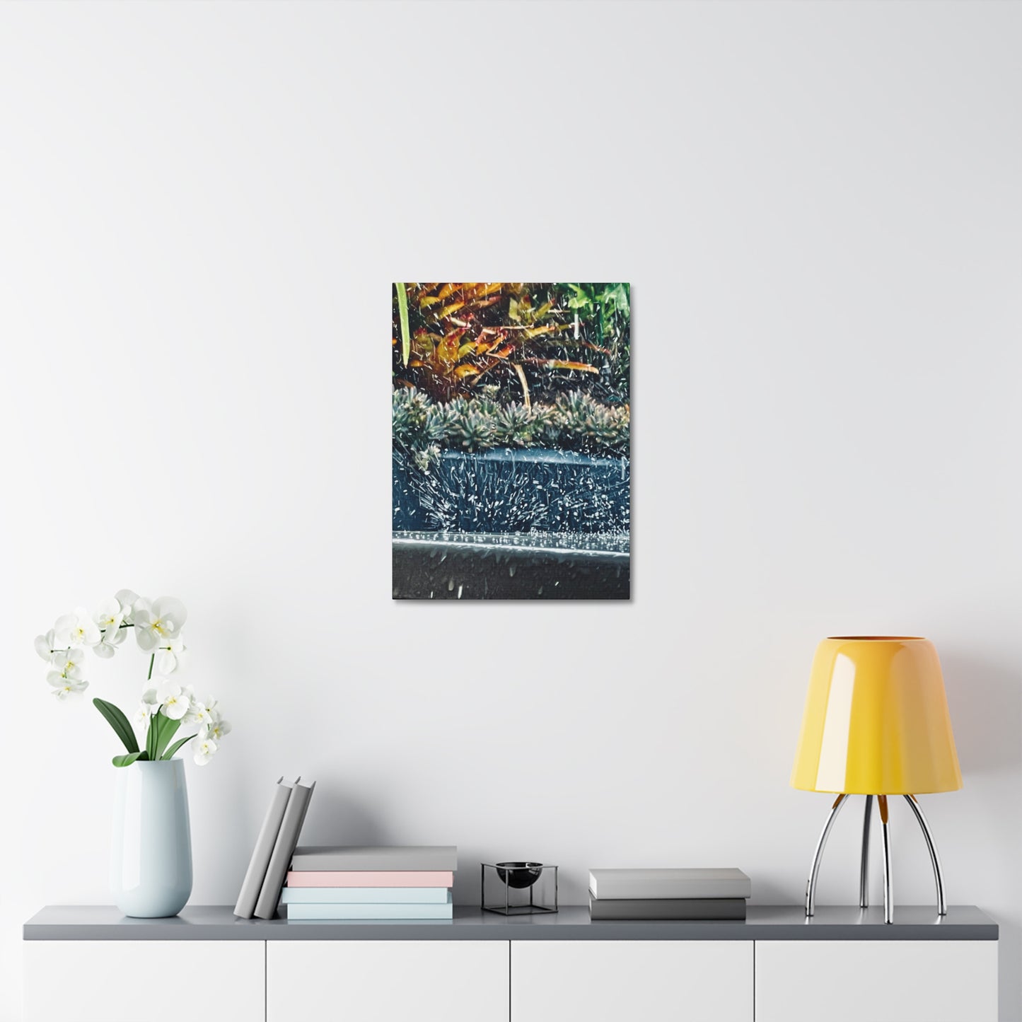 Table Rain Print on Canvas on Stretched Canvas