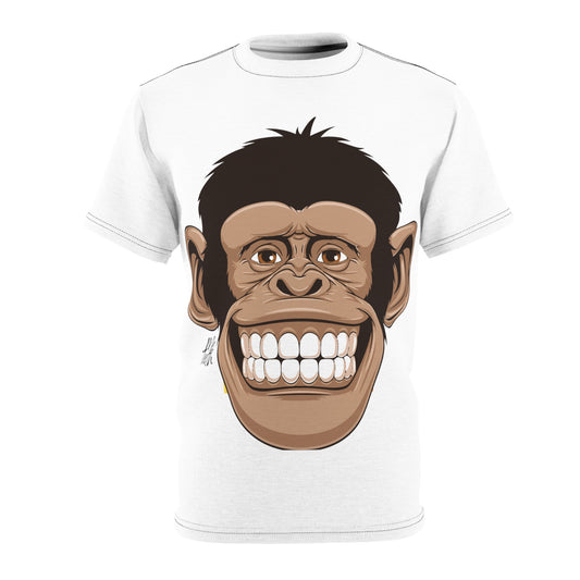 Quirky Tee Monkey Teeth logo Unisex Cut & Sew Tee (AOP)