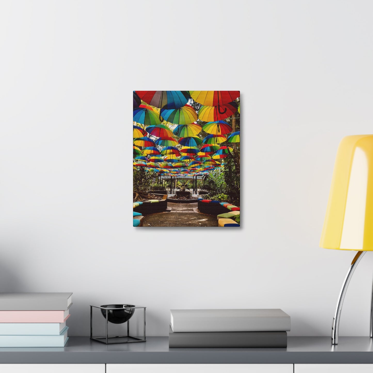 Umbrella Canopy Print on Canvas on Stretched Canvas