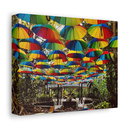 Umbrella Canopy Print on Canvas on Stretched Canvas